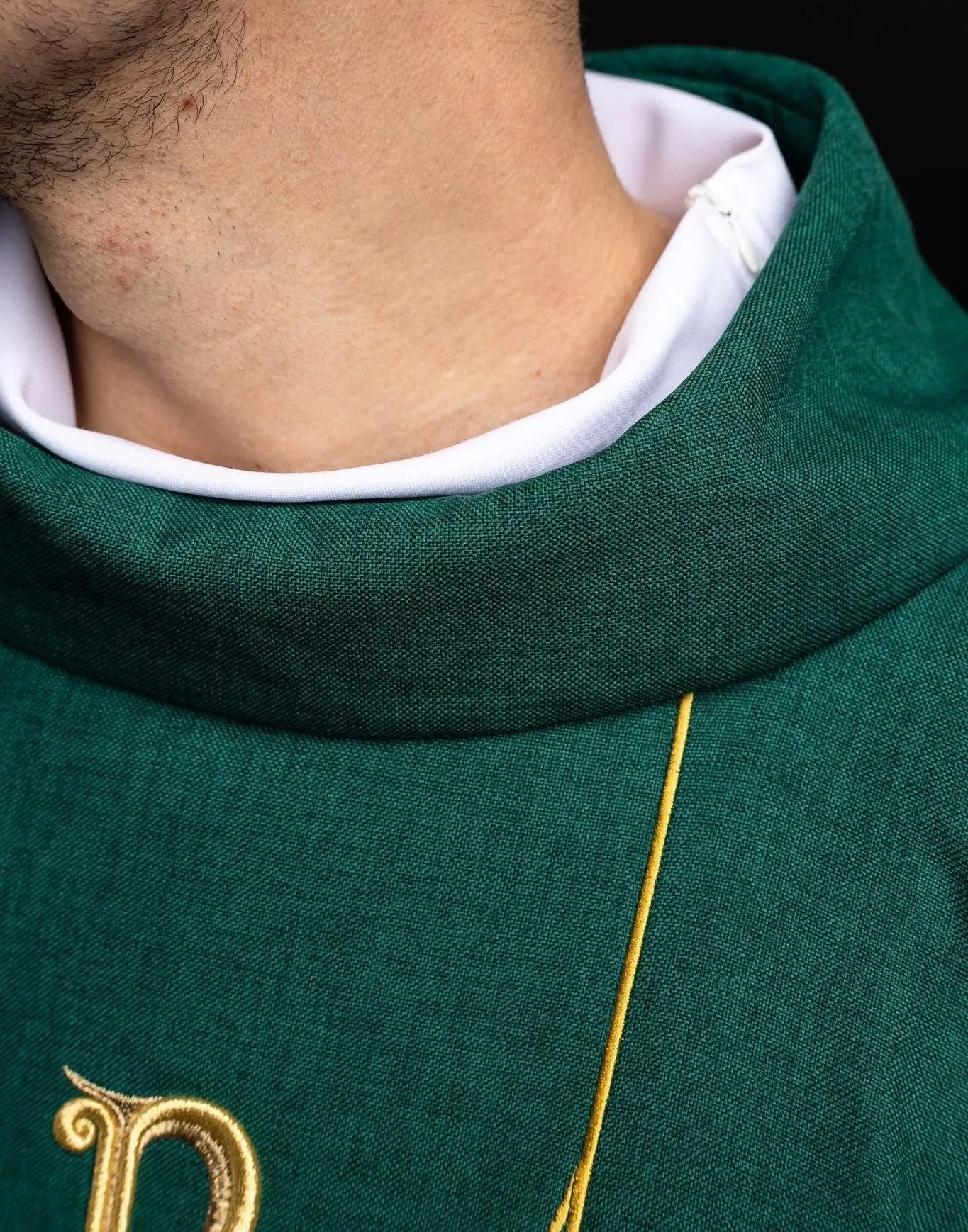 Green Chasuble with Embroidered PAX Band