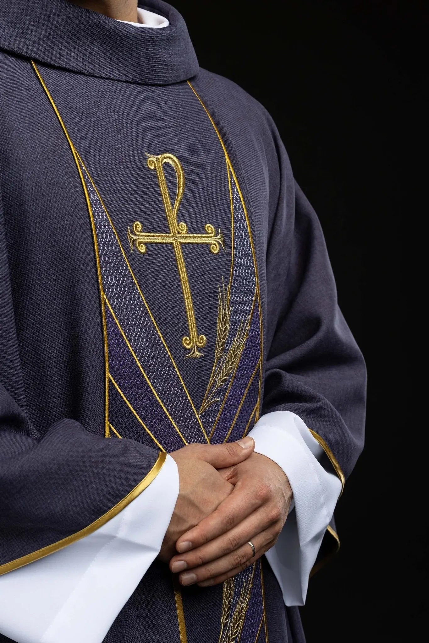 Purple Chasuble with Embroidered PAX Band