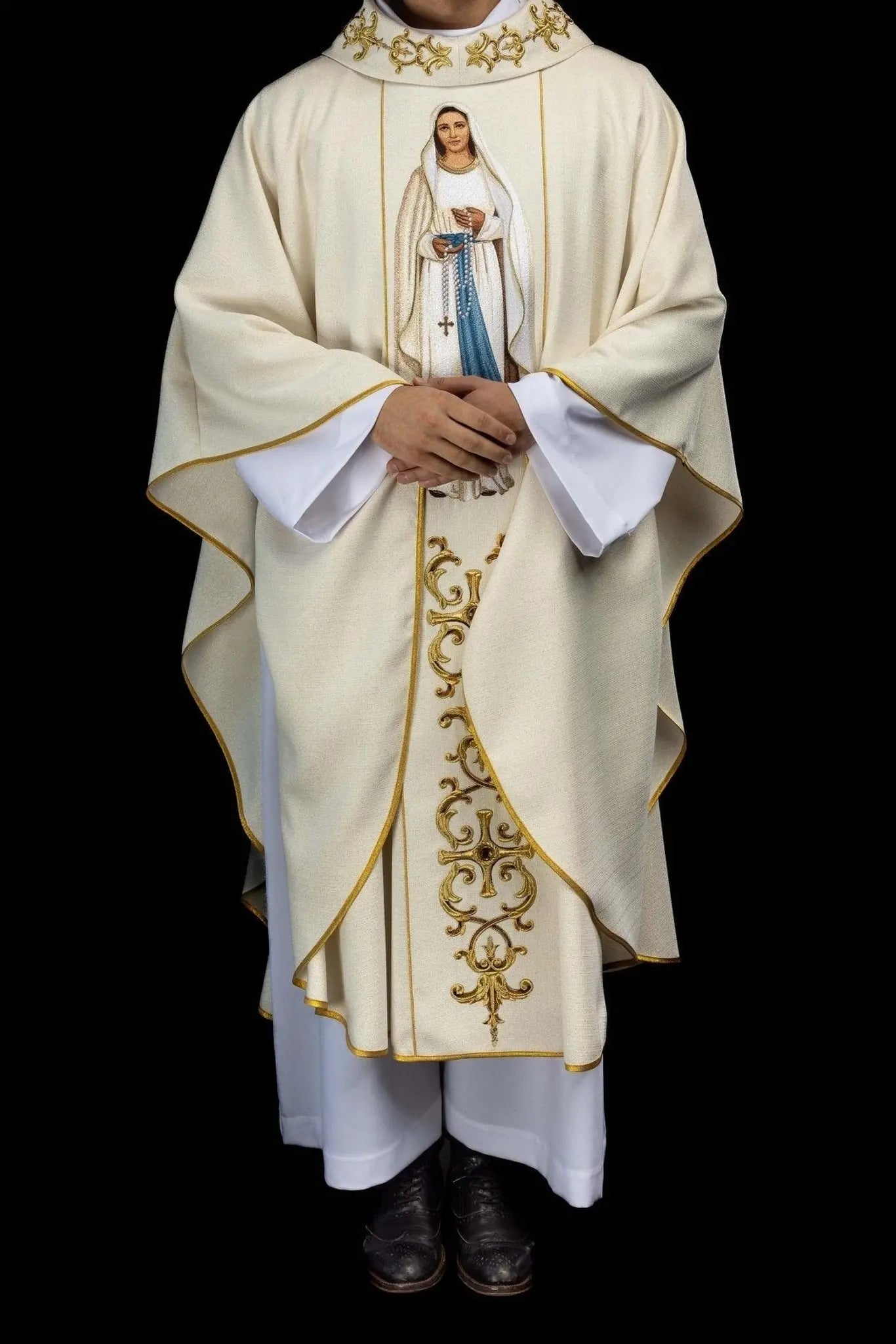 Richly Embroidered Chasuble with Our Lady of the Rosary