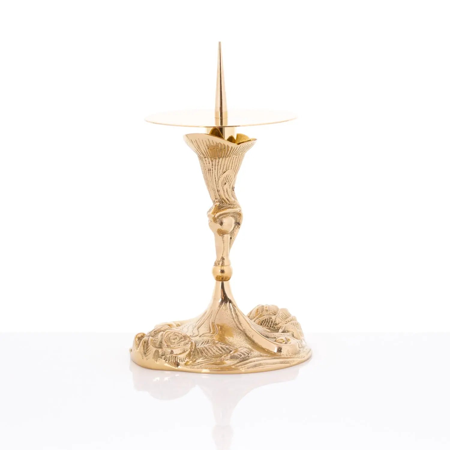 Ornate Brass Candlestick – 14 cm