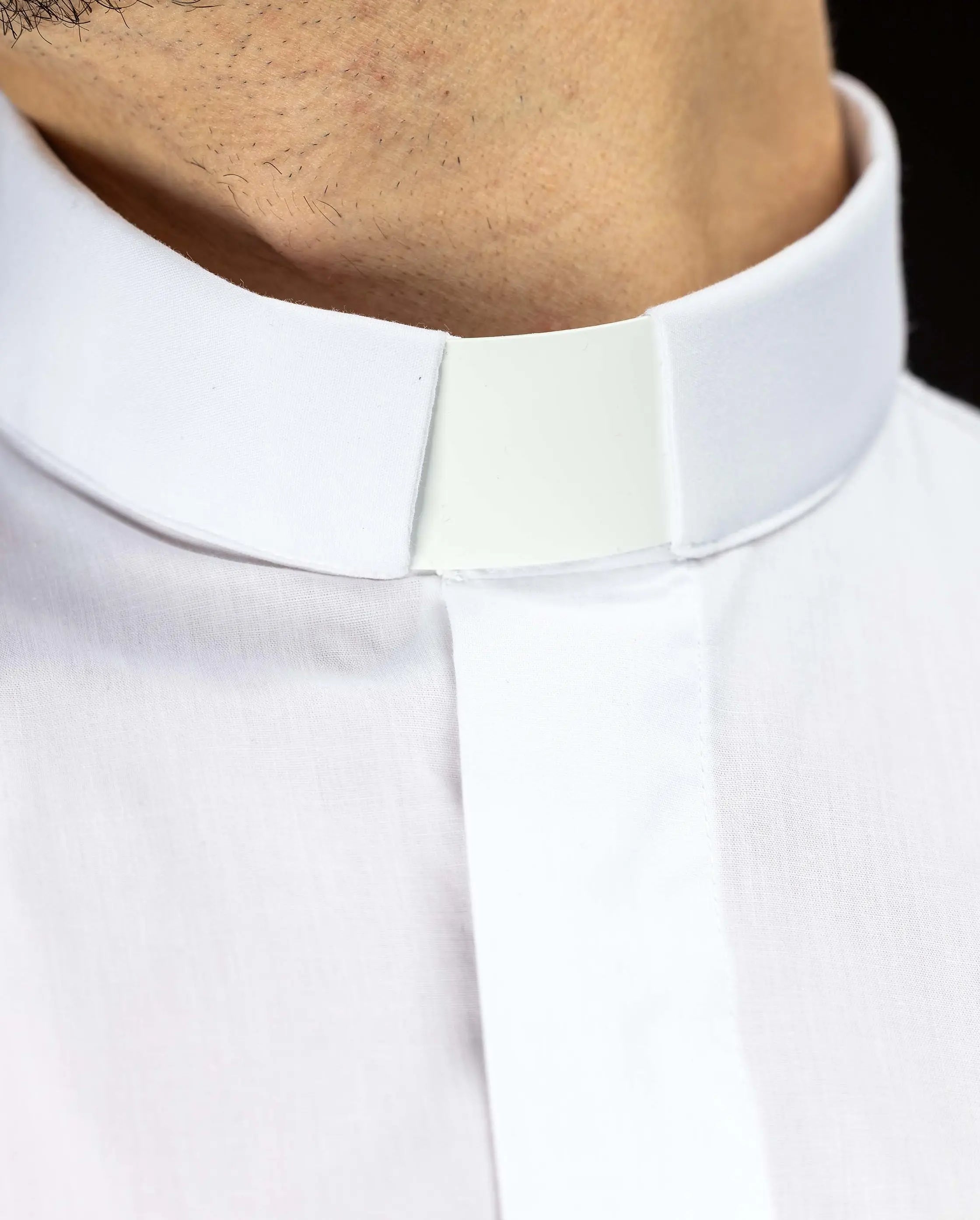 Clergy Shirt White Short Sleeve with Collar Tab