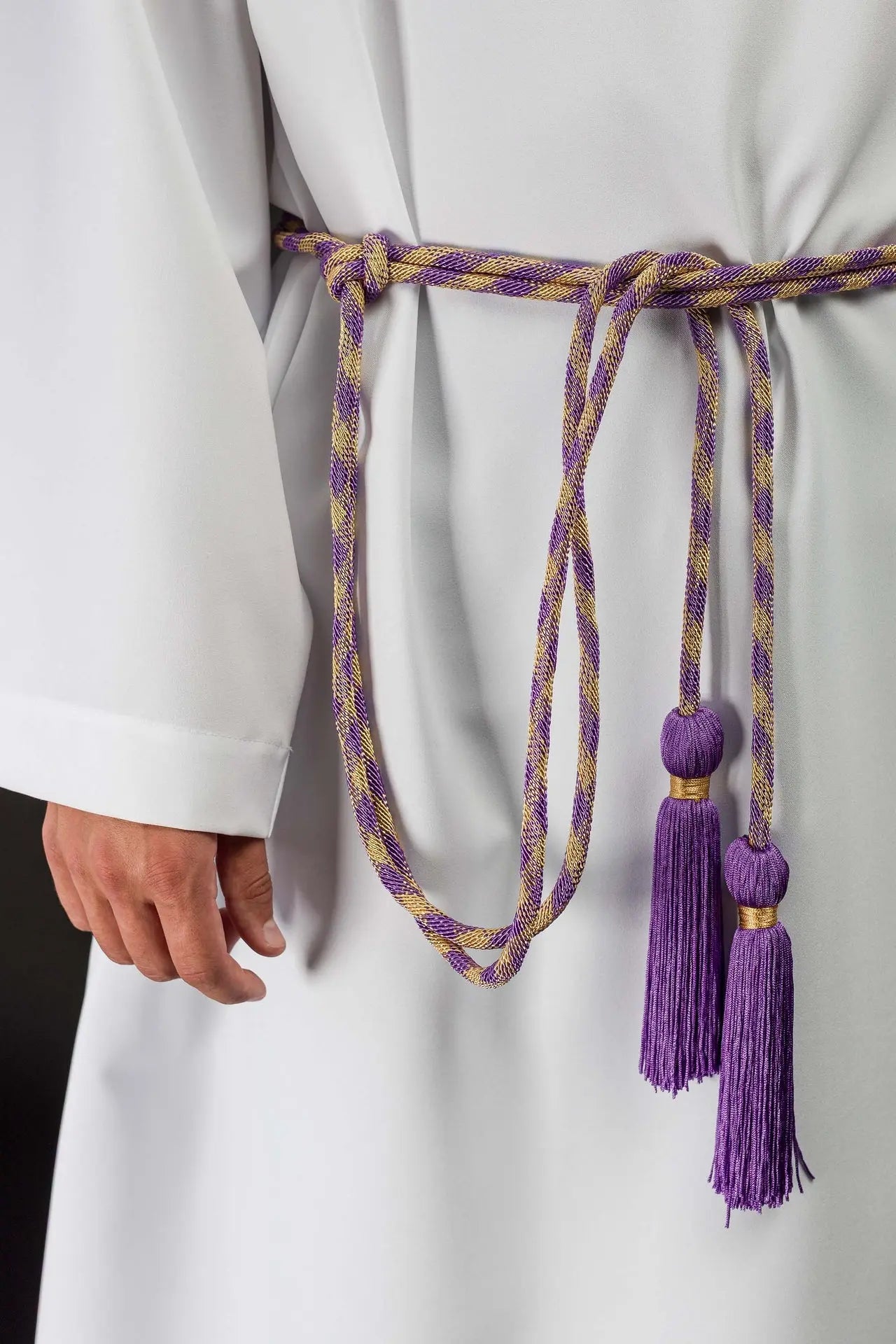 Premium Purple-Gold Liturgical Cincture