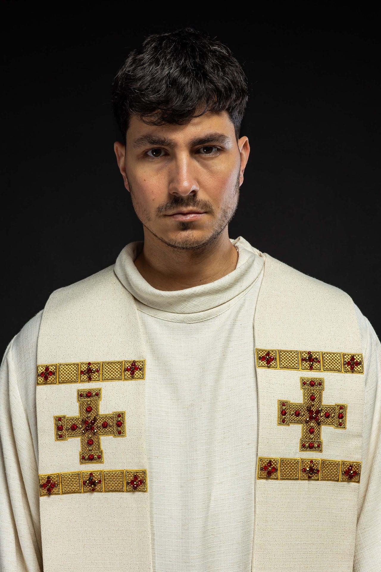 Ręcznie wykonana stuła z naturalnymi kamieniami Handmade 2011 - ORNATY.PL