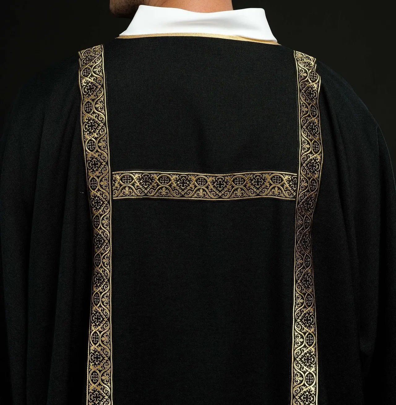 Black Dalmatic Decorated with Gold Jacquard Ribbons