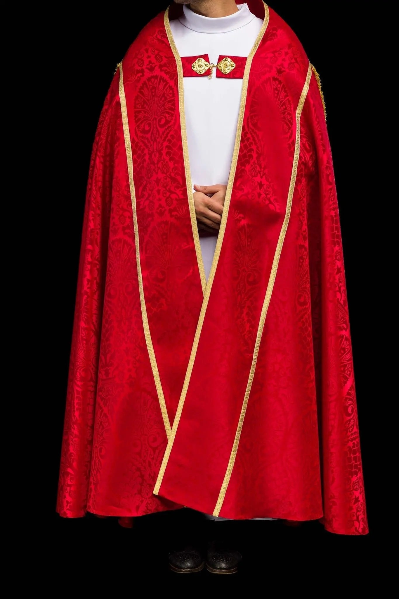 Plain Jacquard Roman Cope Red
