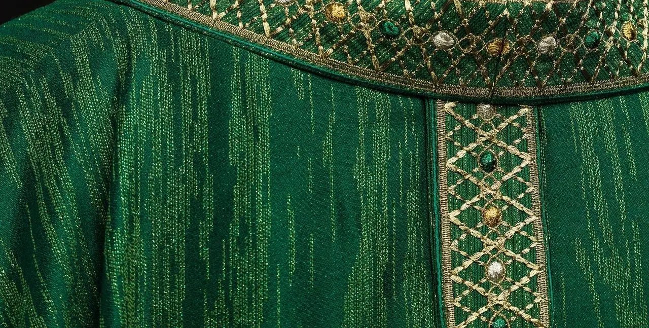 Green Chasuble with Embroidered Belt and Collar