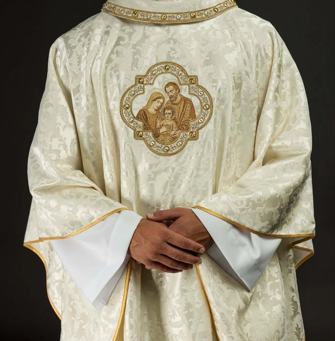 Embroidered Christmas Chasuble with the Holy Family Image