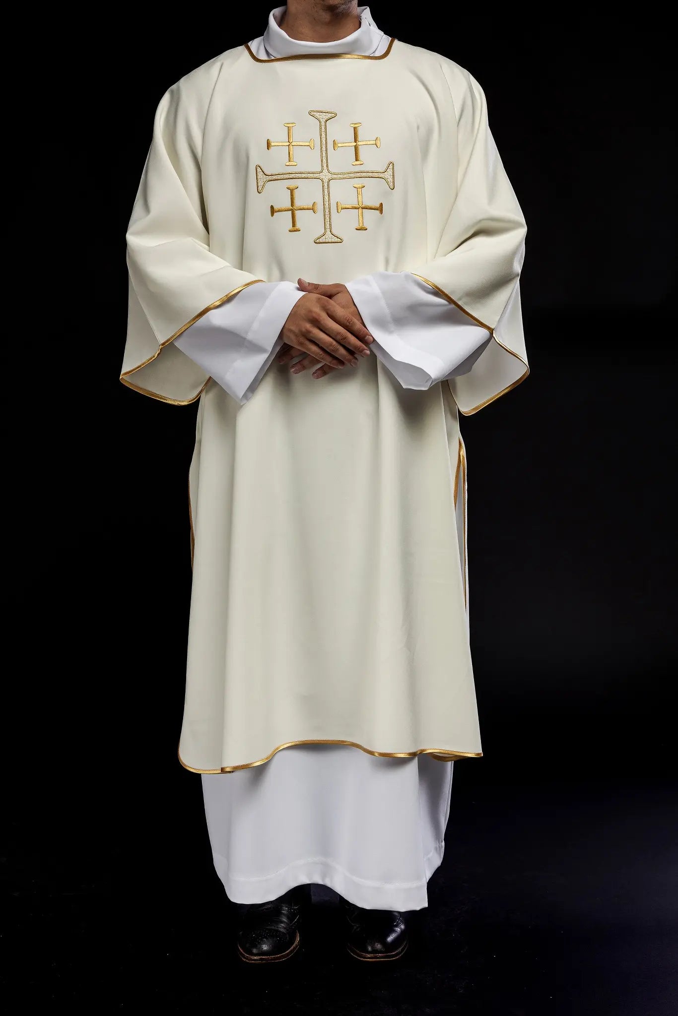 Dalmatia with embroidered gold ecru crosses