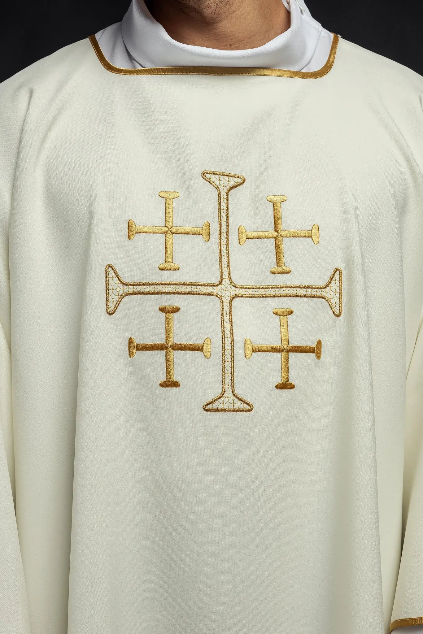 Dalmatia with embroidered gold ecru crosses