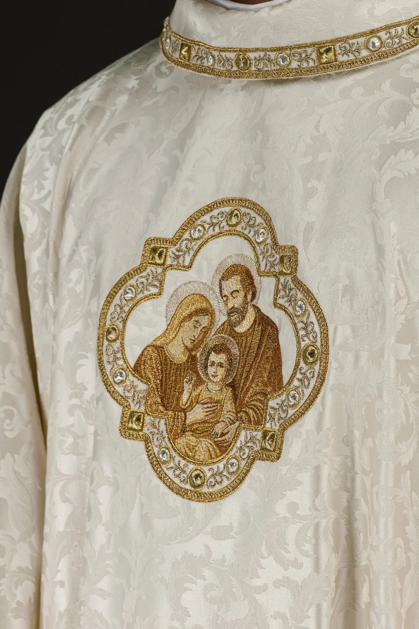 Embroidered Christmas Chasuble with the Holy Family Image