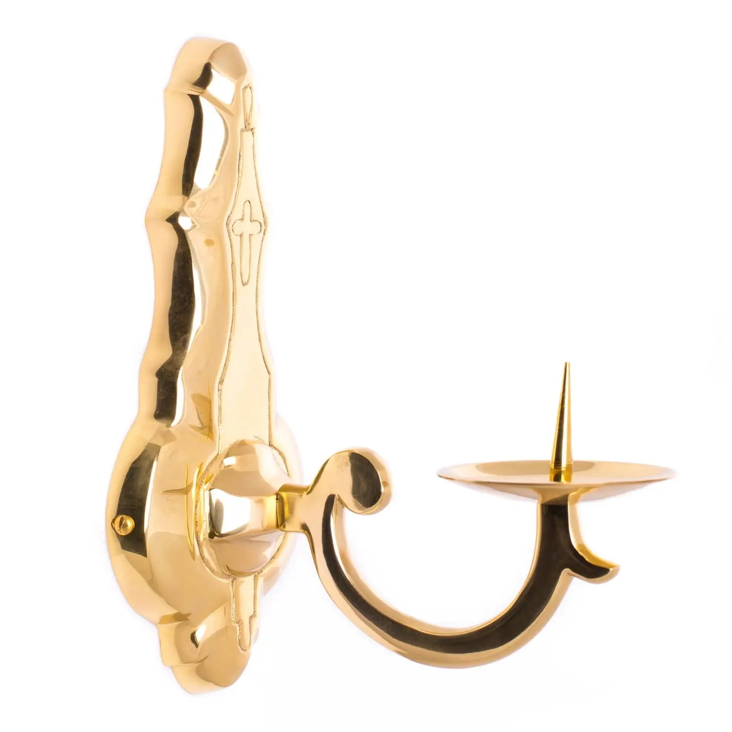 Brass Wall-Mounted Zacheus Candlestick