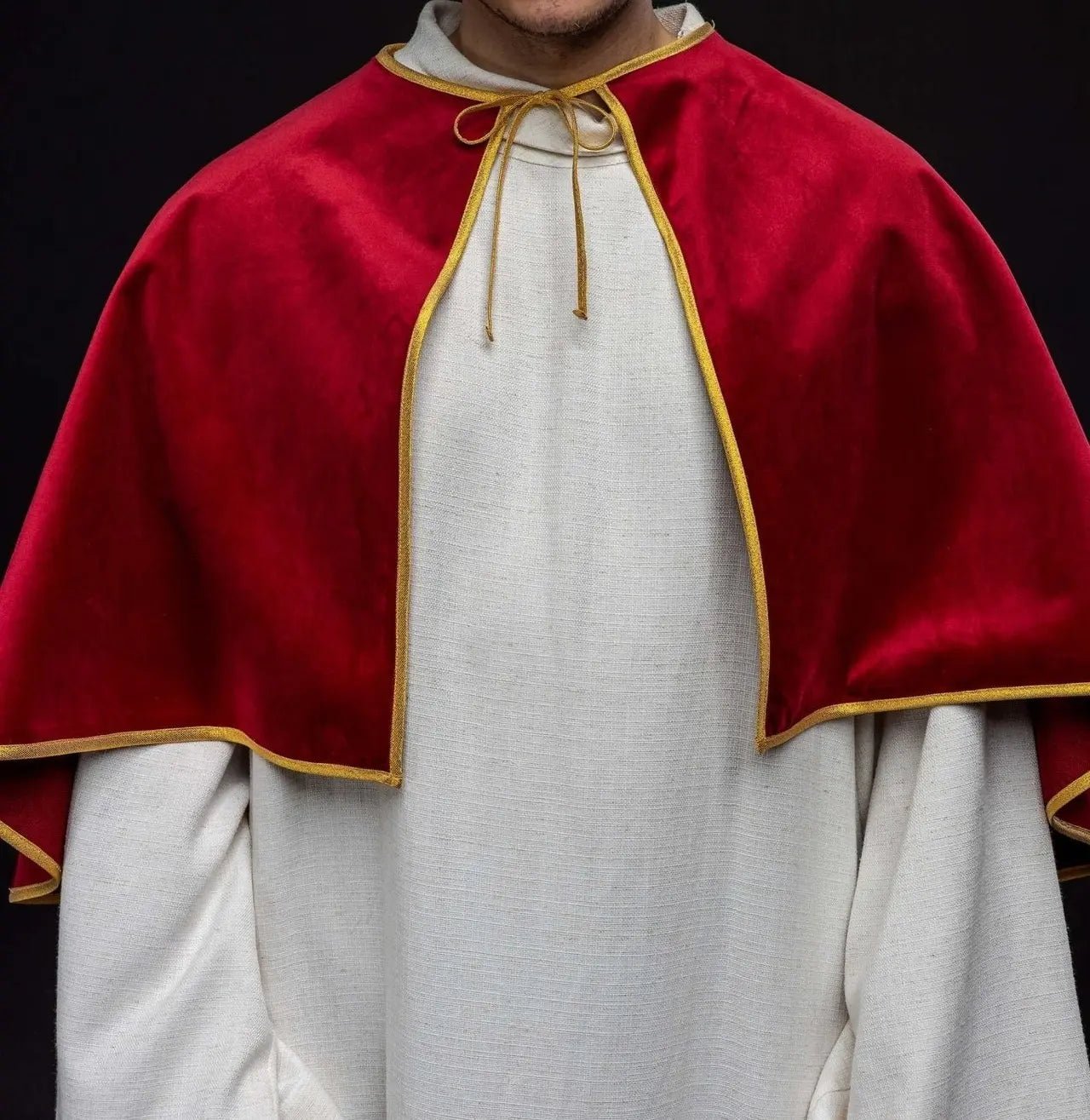Velvet Red Altar Server Cape with Tie Closure