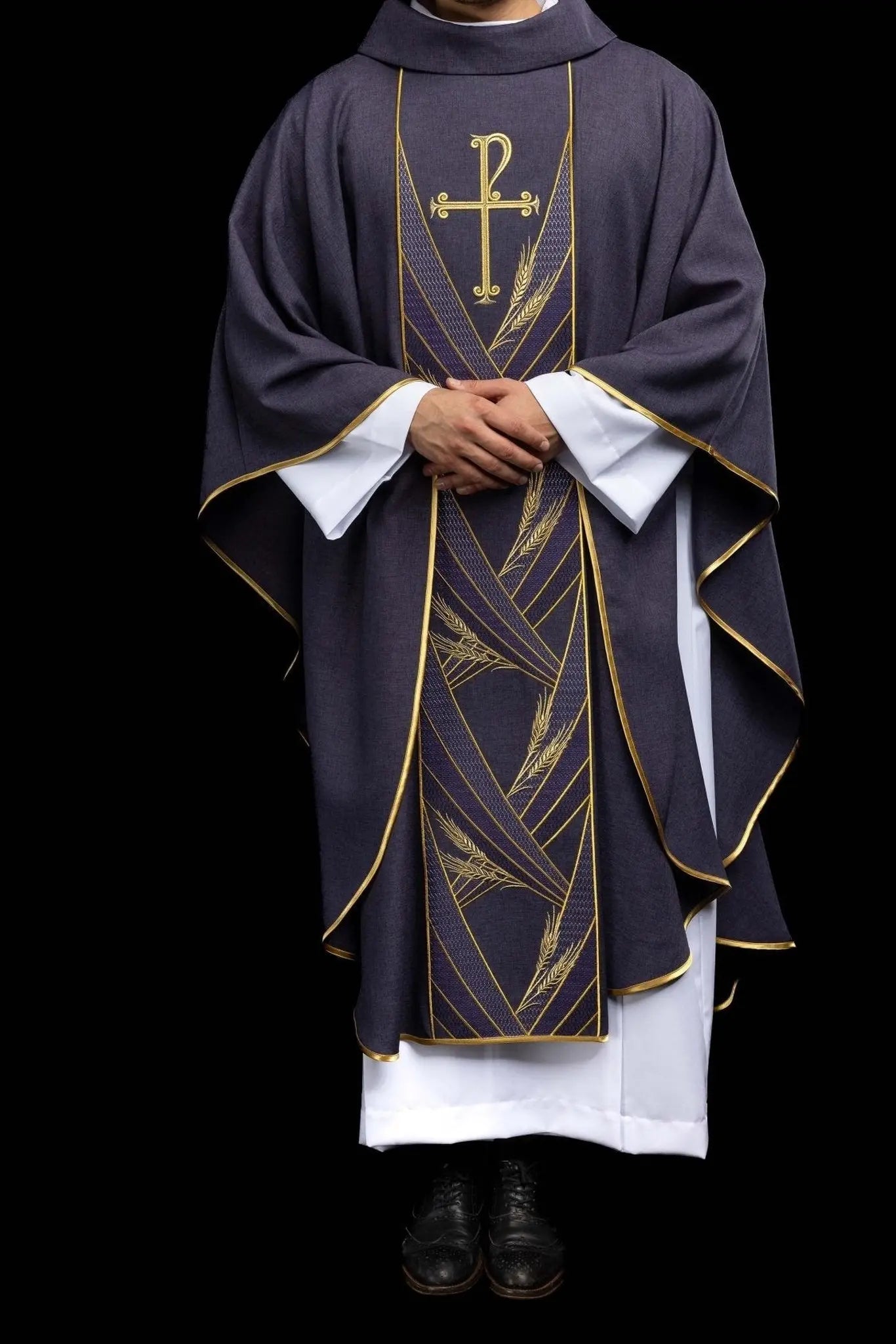 Purple Chasuble with Embroidered PAX Band