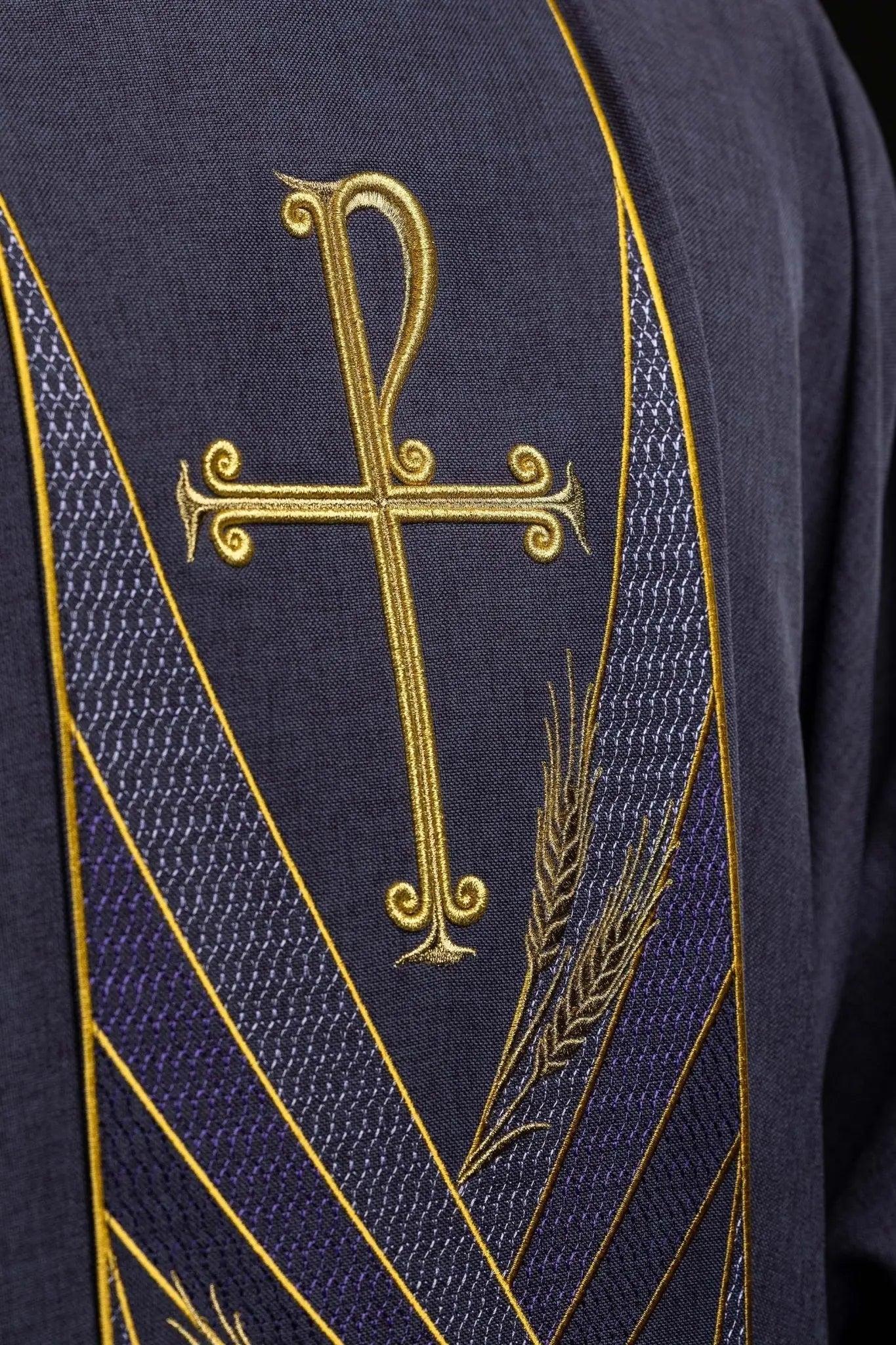 Purple Chasuble with Embroidered PAX Band