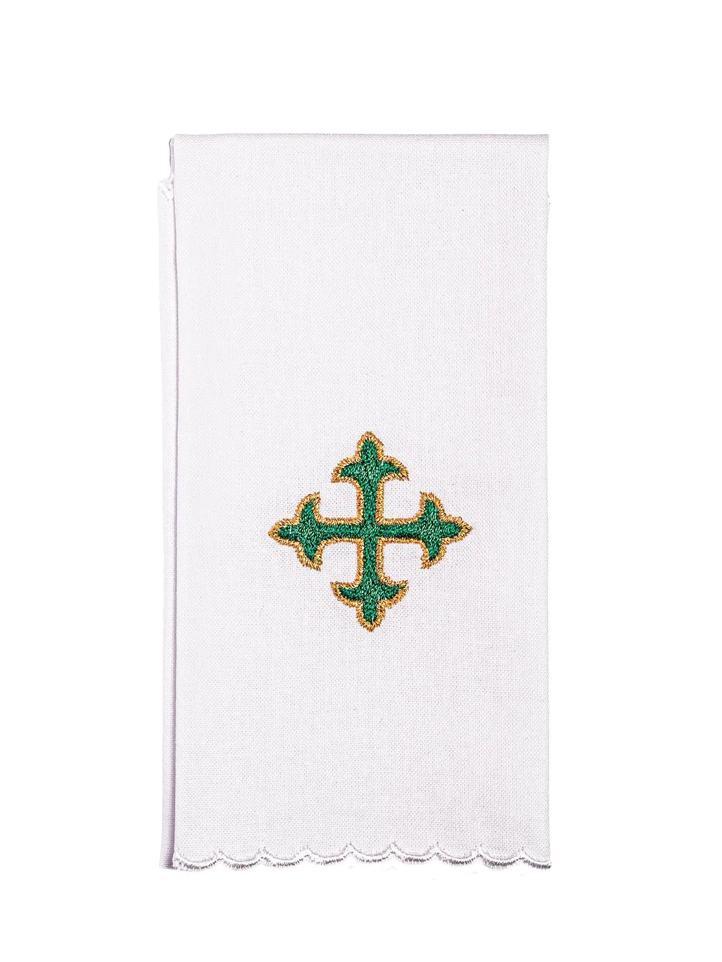 Chalice linen embroidered green cross