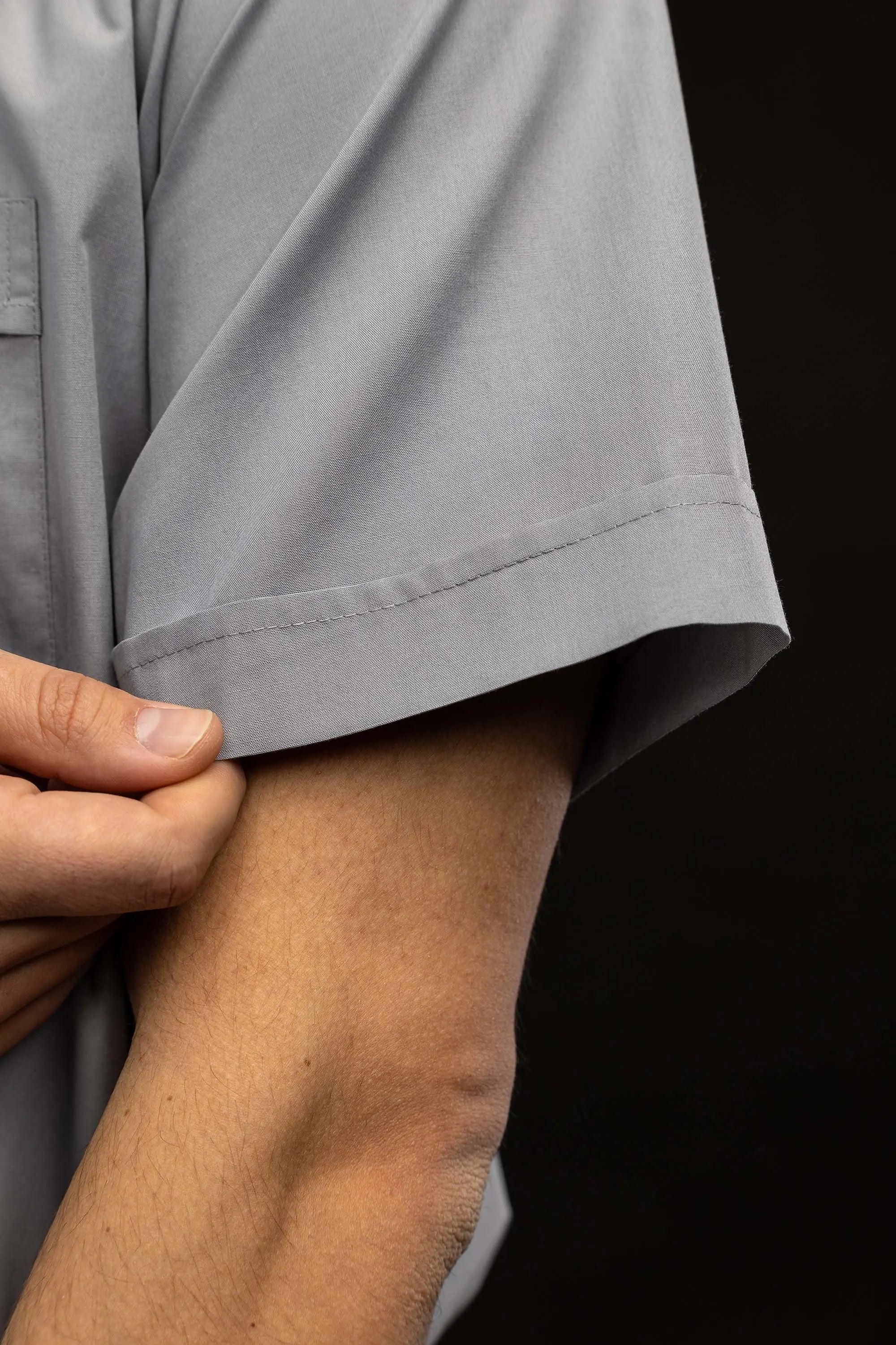 Clergy Shirt Light Gray Short Sleeve with Collar Tab