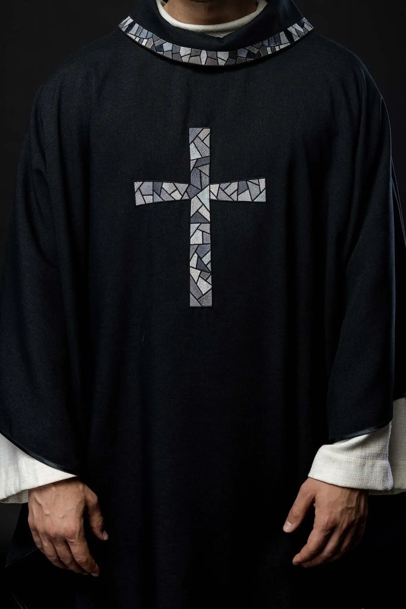 Black chasuble with mosaic cross