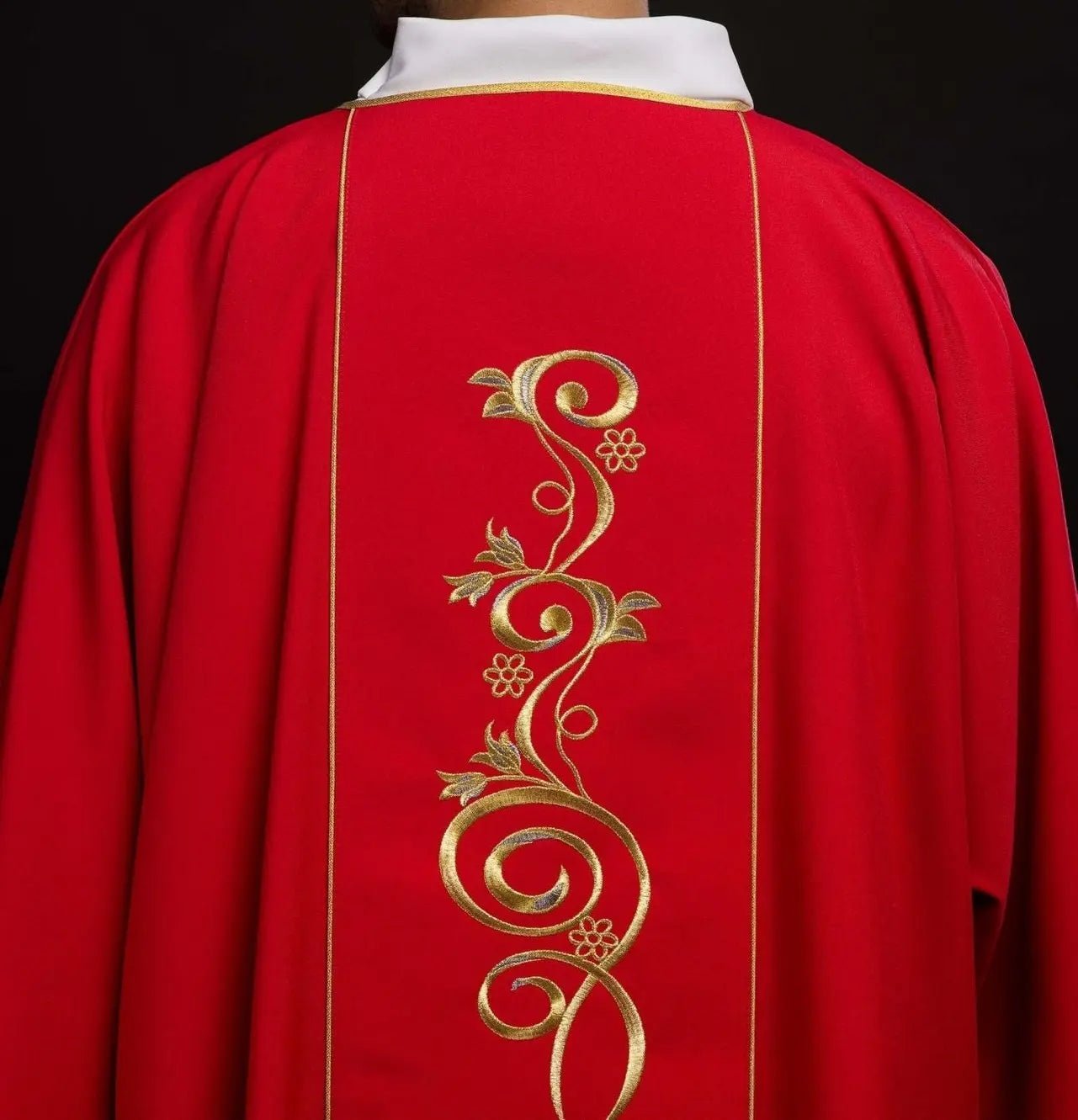 Red Dalmatic with Embroidered IHS Band