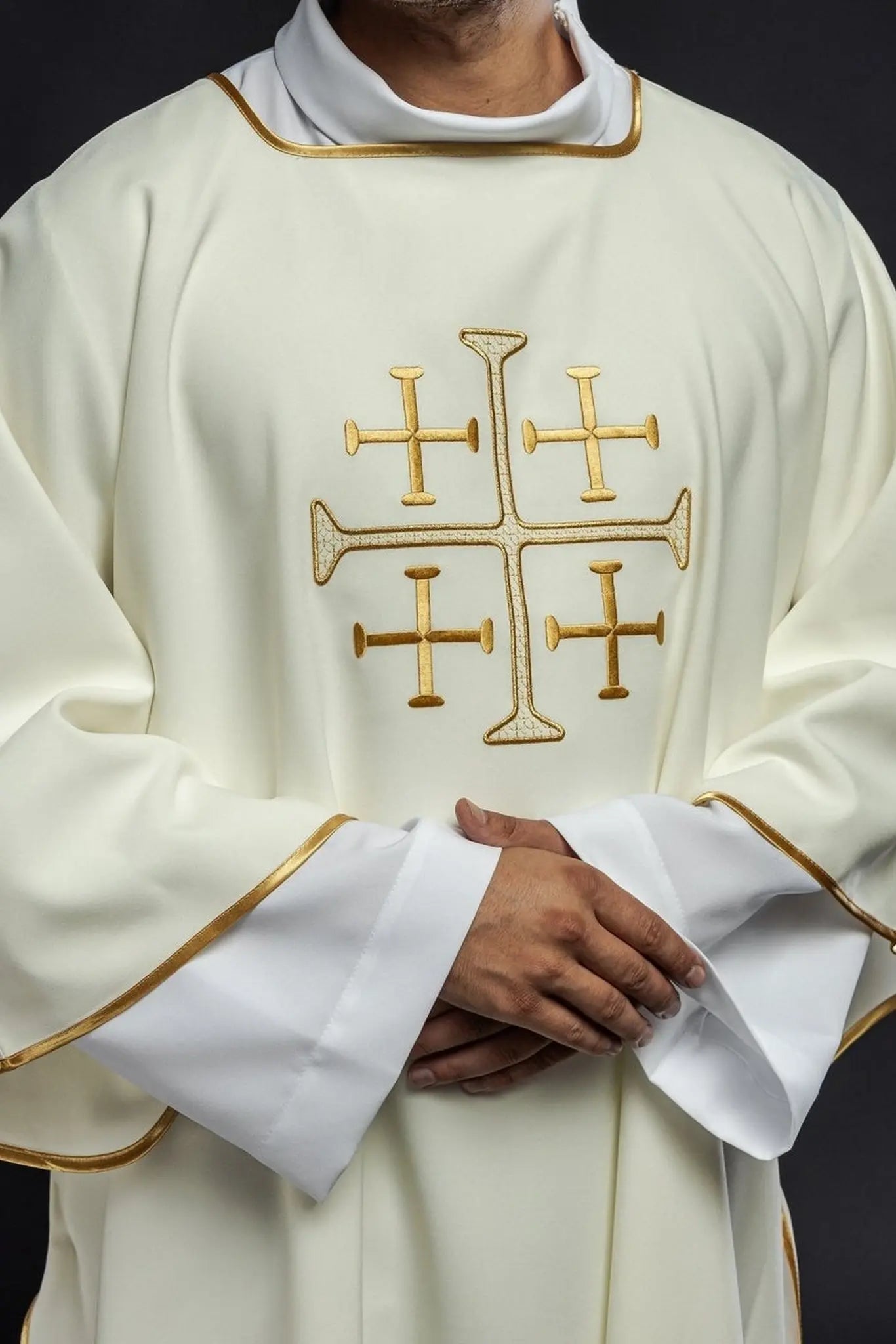 Dalmatia with embroidered gold ecru crosses