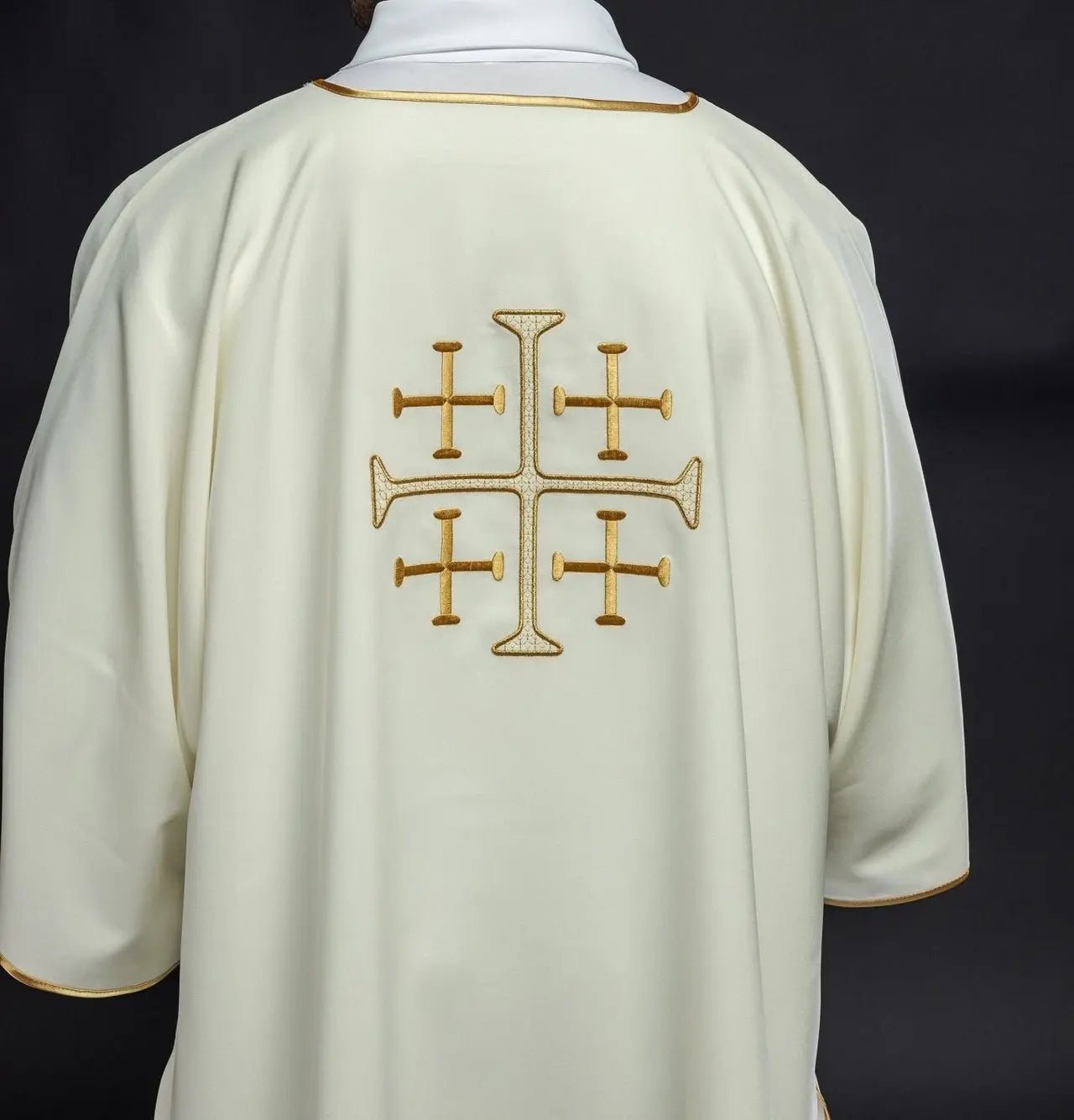 Dalmatia with embroidered gold ecru crosses