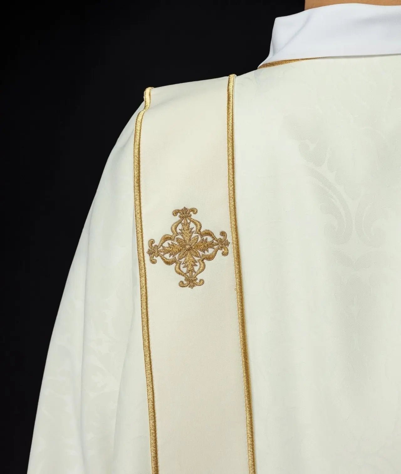Dalmatics with Bands and Gold Embroidered Crosses on Ecru Jacquard