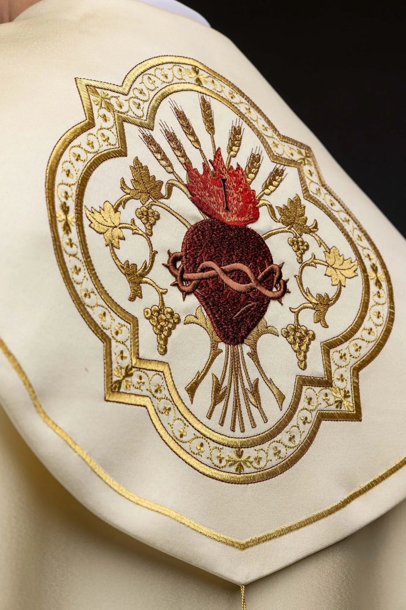Liturgical Cope with Sacred Heart of Jesus Embroidery