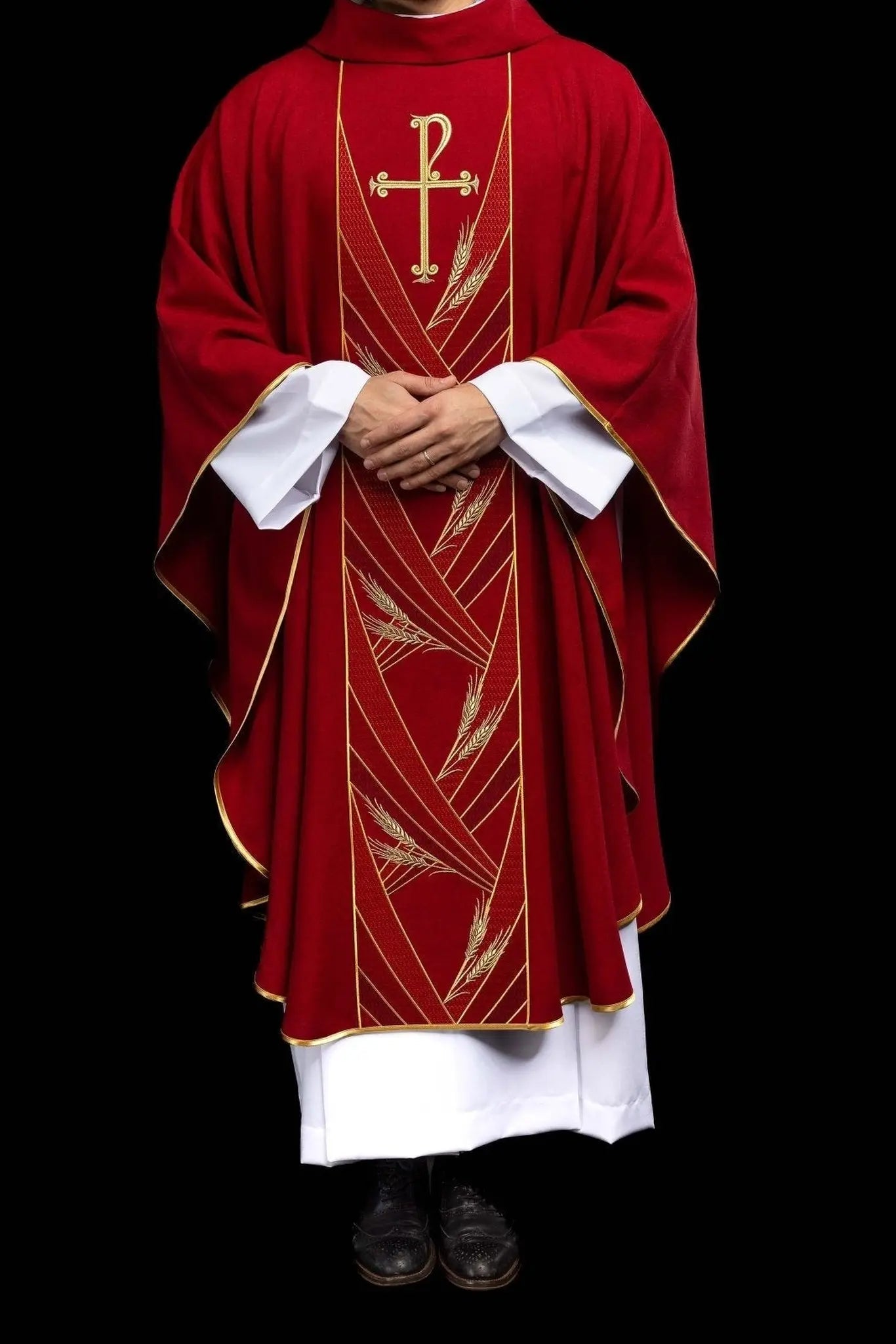 Red Chasuble with Embroidered PAX Band