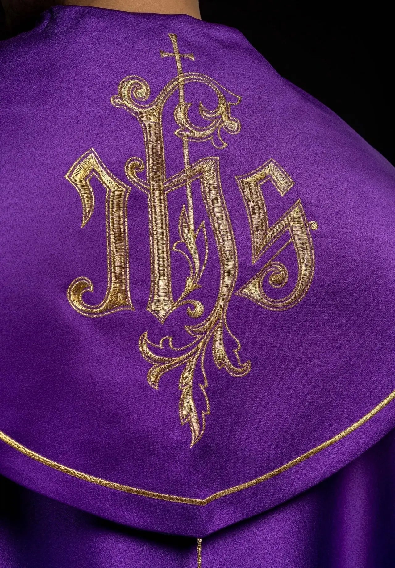 Eucharistic cape monogram IHS Purple