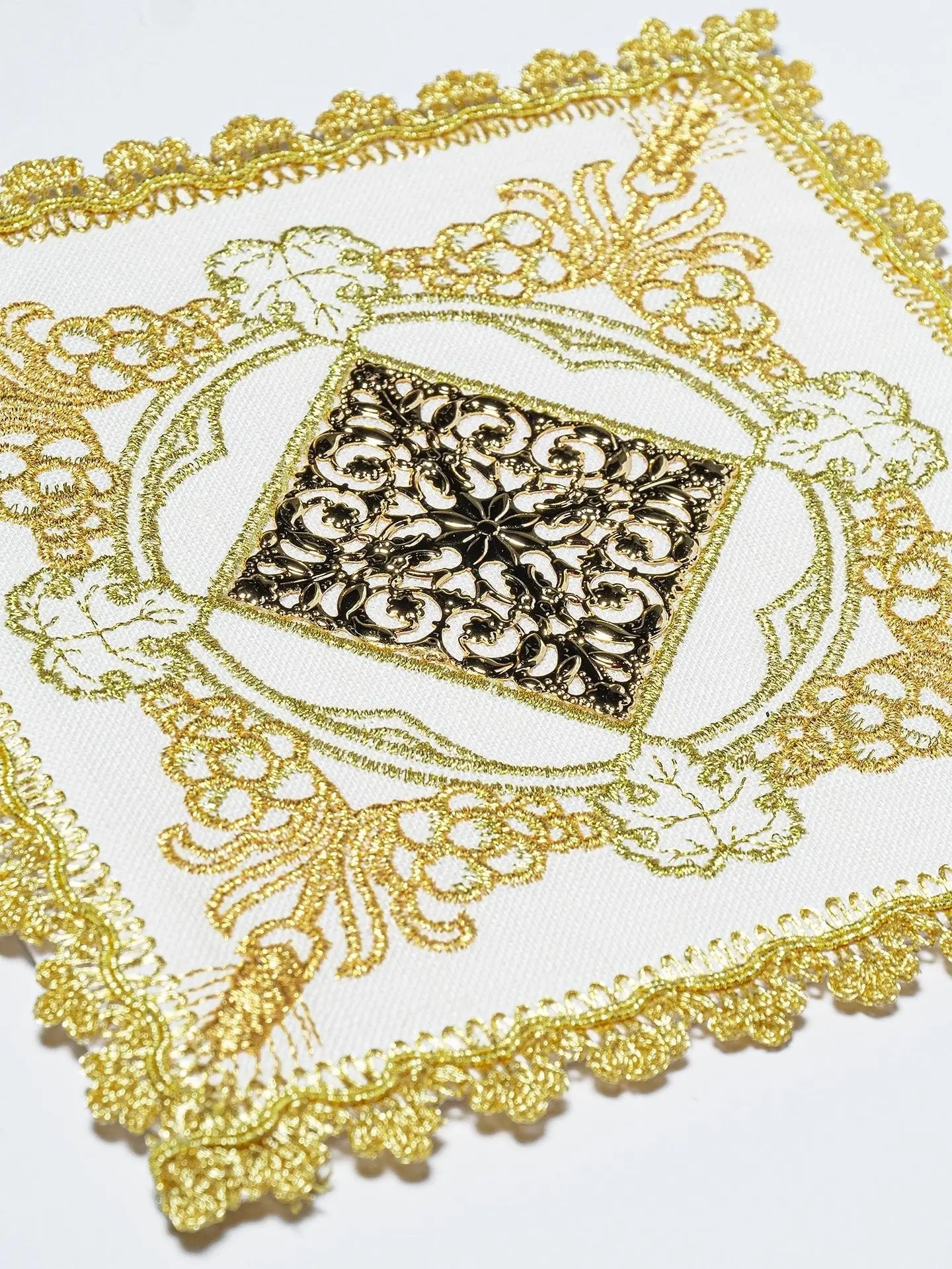 Richly Embroidered Chalice Set with IHS