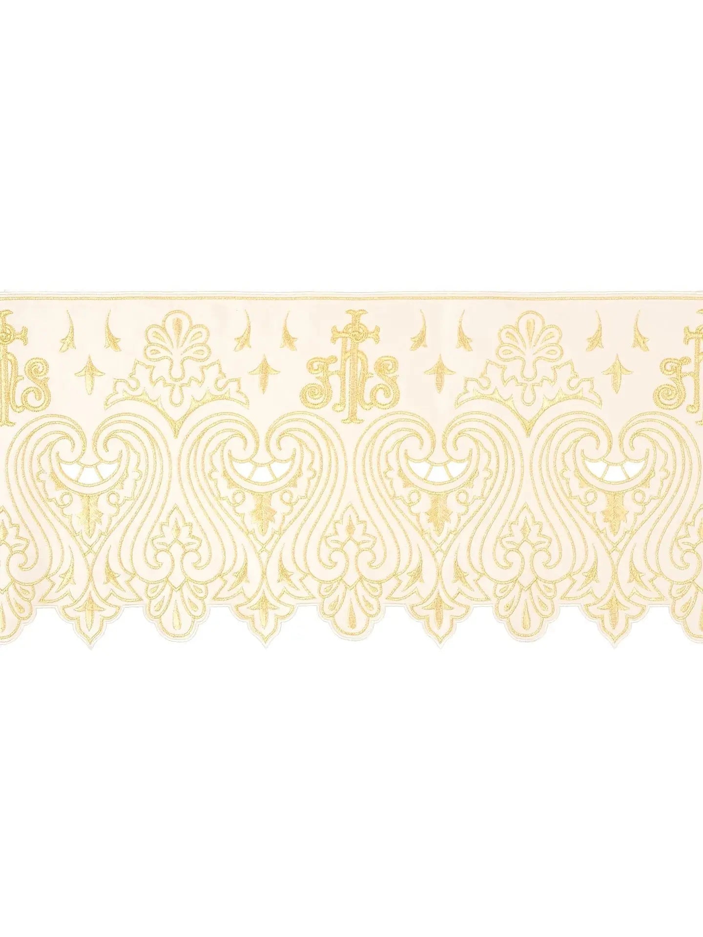Metre with IHS front embroidery ecru