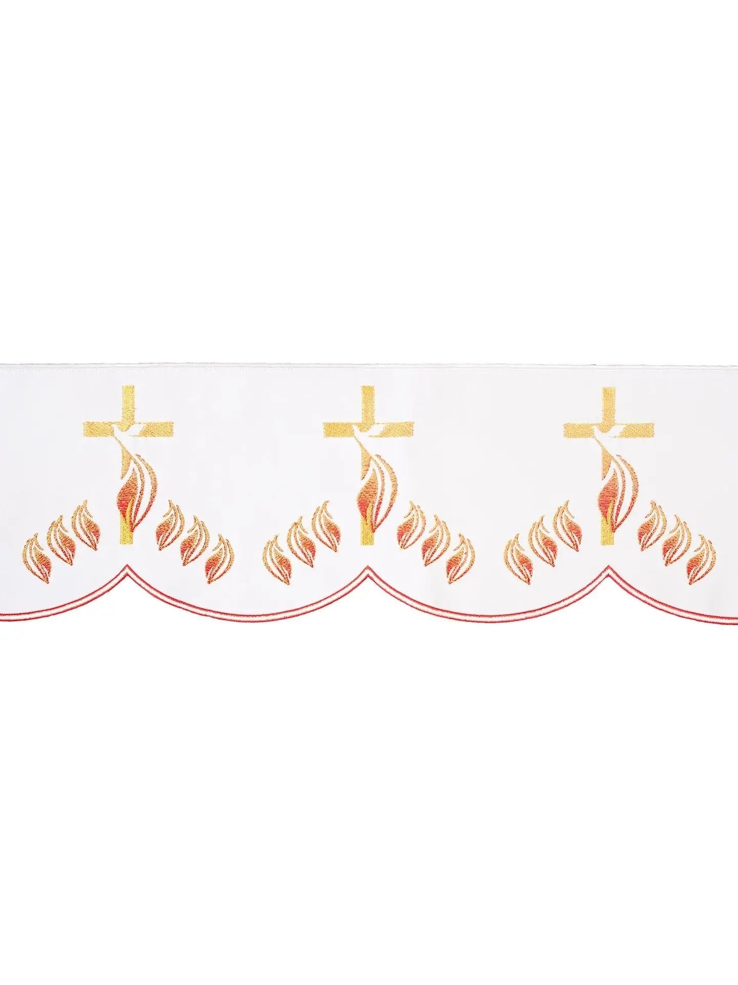 Front embroidered cross with flames White