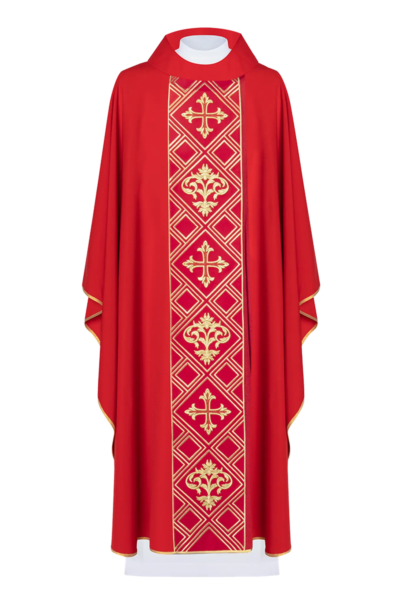 Embroidered chasuble Red Cross with Decorated Belt