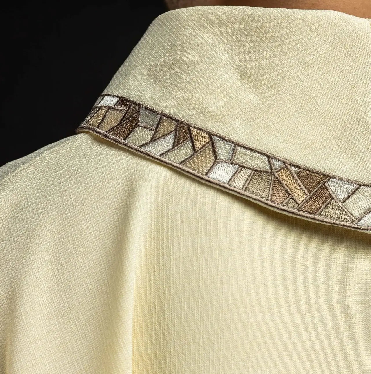 Embroidered cross ecru chasuble