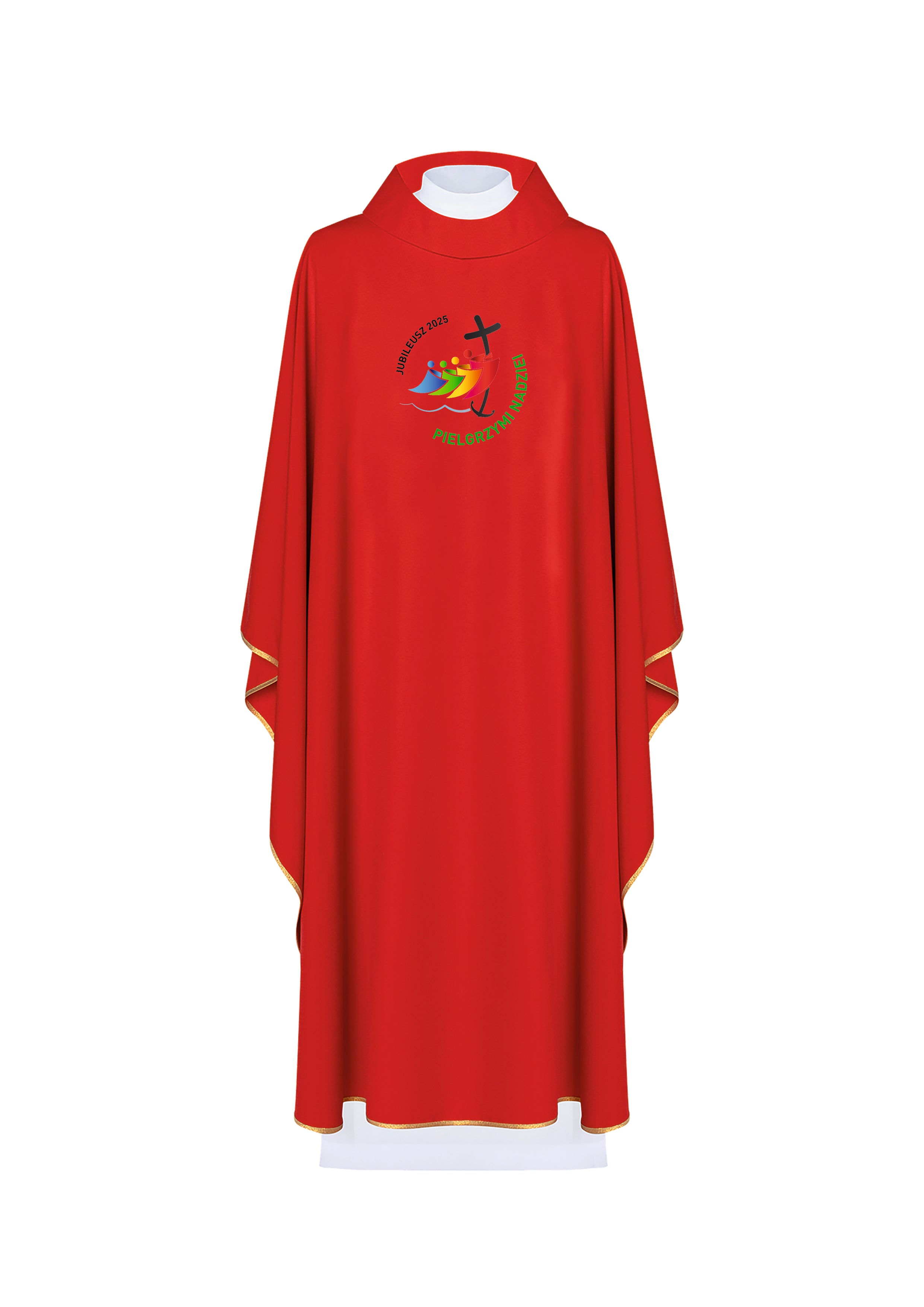 Chasuble with JUBILEE ROME 2025 embroidery in red (IN POLISH)