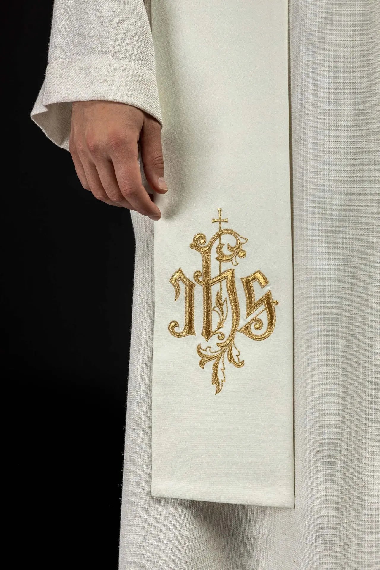 IHS embroidered stole