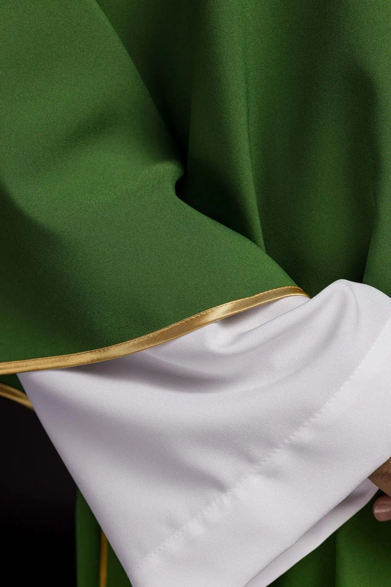 Green Dalmatic with Embroidered Gold Cross