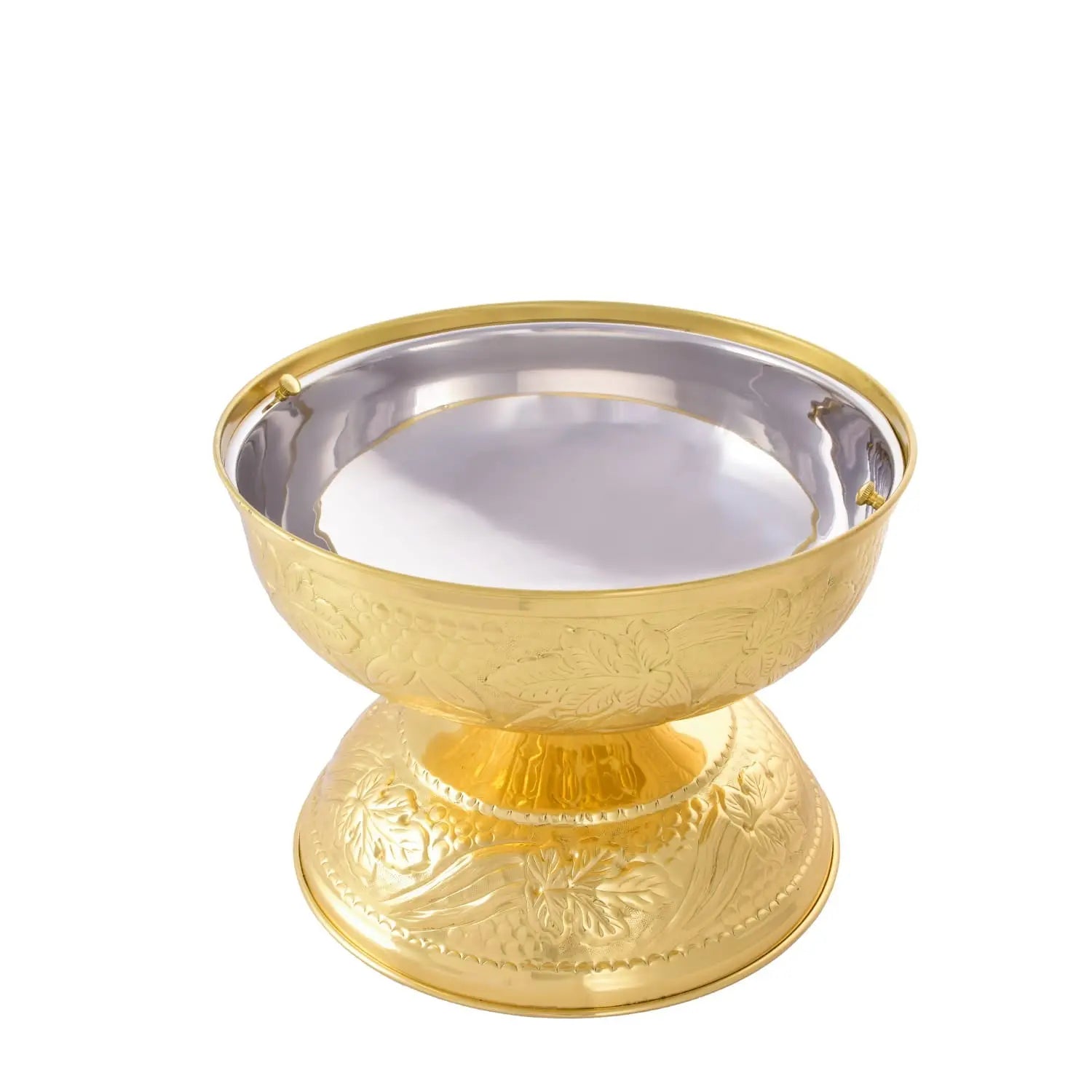 Brass Baptismal Font with Vine Ornament