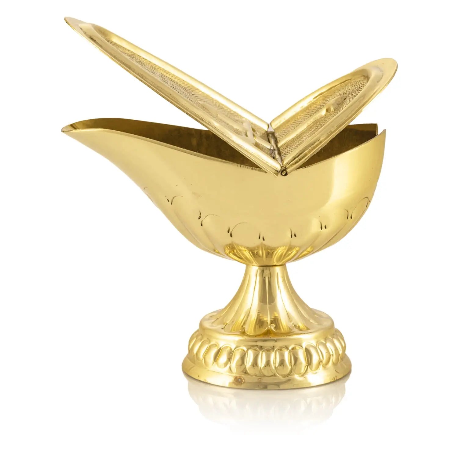 Brass Incense Boat with Pierced Lid