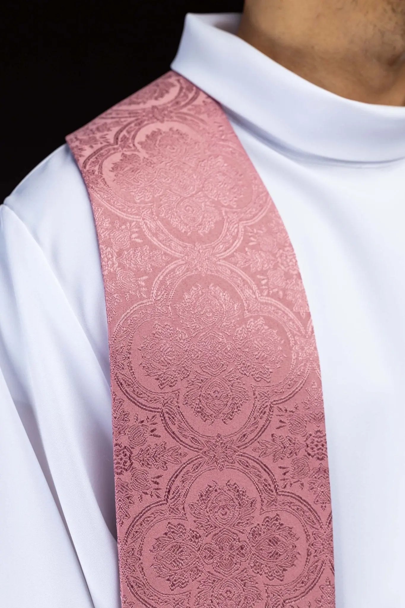 Rose Jacquard Stole with Embroidered Cross