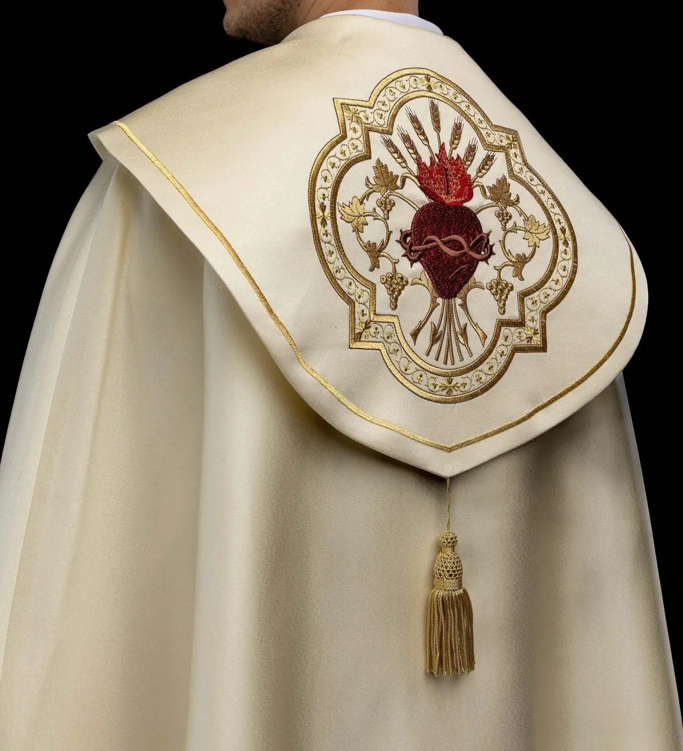 Liturgical Cope with Sacred Heart of Jesus Embroidery