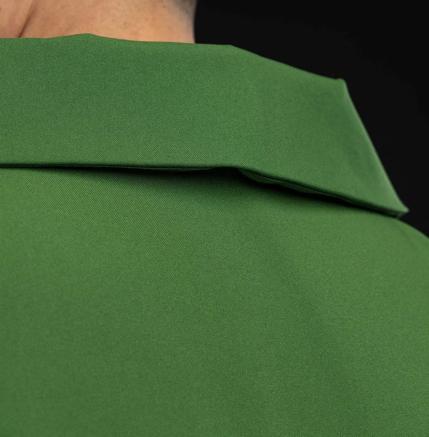 Green Embroidered Chasuble with Ornamental Cross and Wide Collar