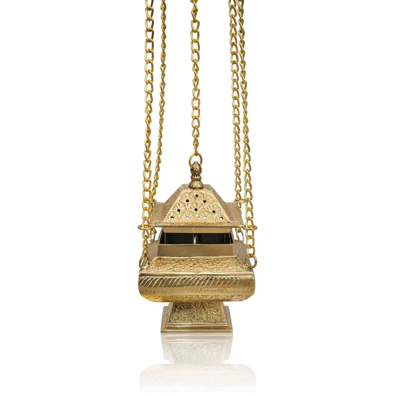 Brass Thurible with Ornamental Pierced Lid