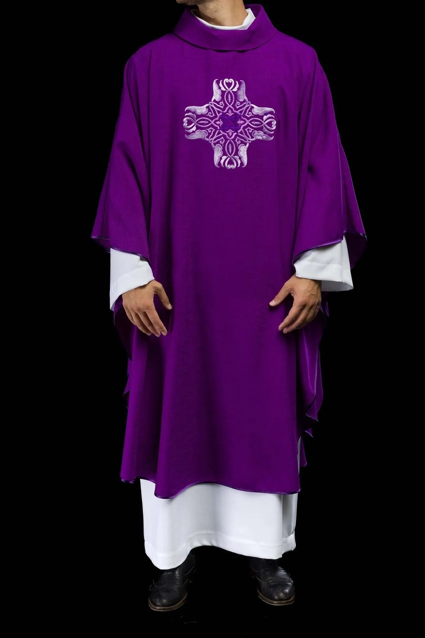 Purple chasuble with embroidery of the Cross