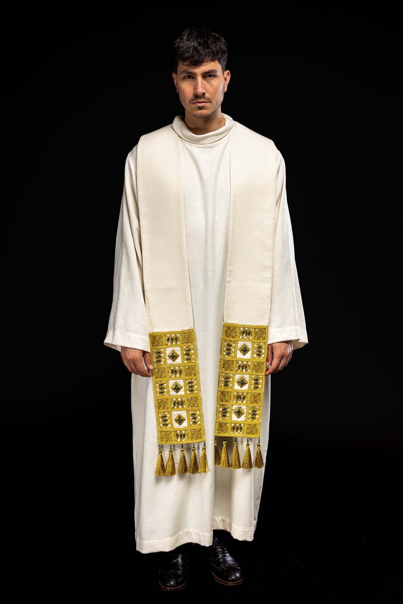 Ręcznie wykonana stuła z naturalnymi kamieniami Handmade 2013 - ORNATY.PL