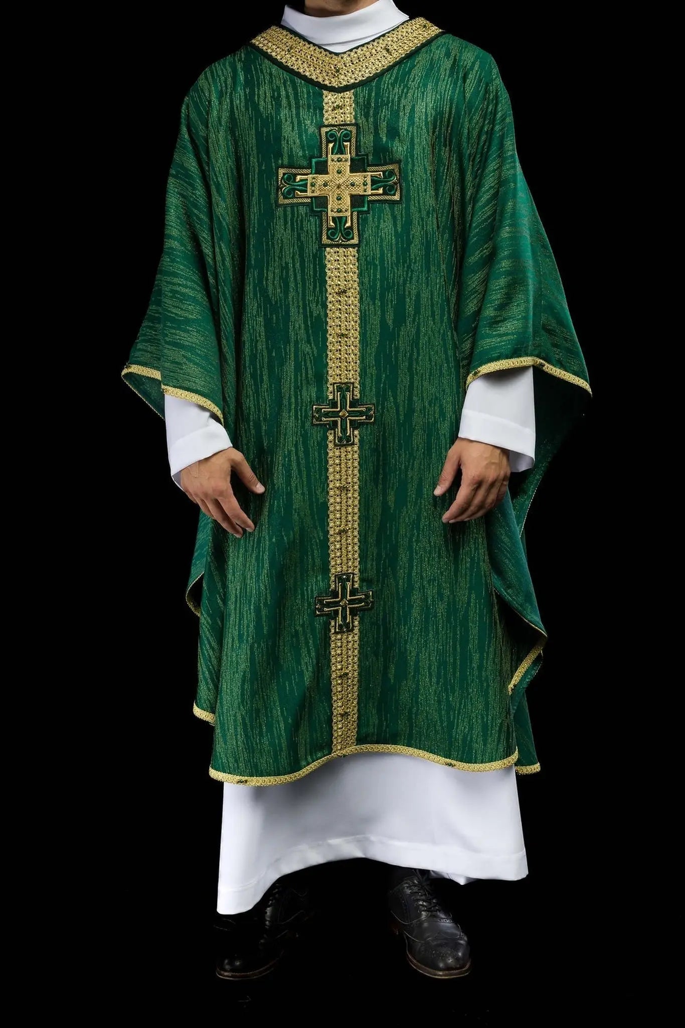Handmade Chasuble with Natural Stones Handmade 7015 Green