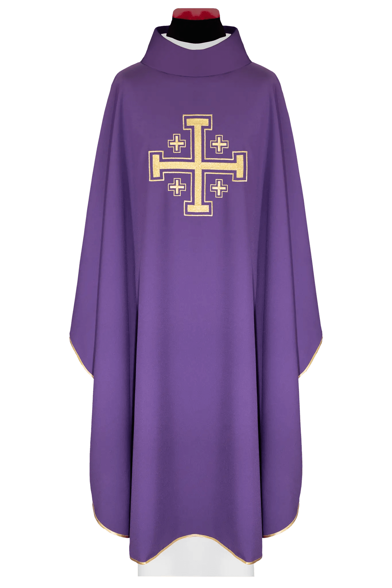 Purple chasuble embroidered with cross motif