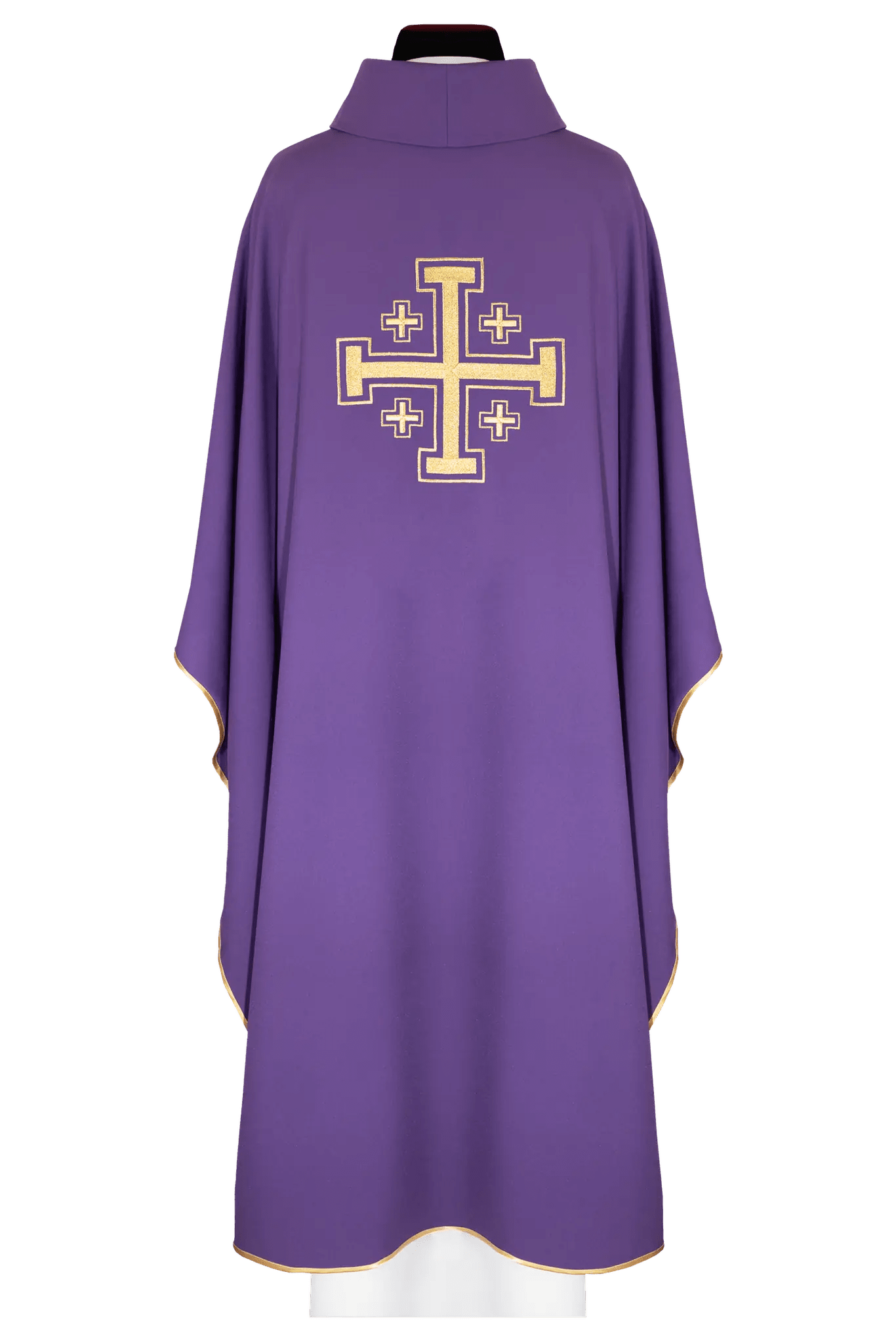 Purple chasuble embroidered with cross motif