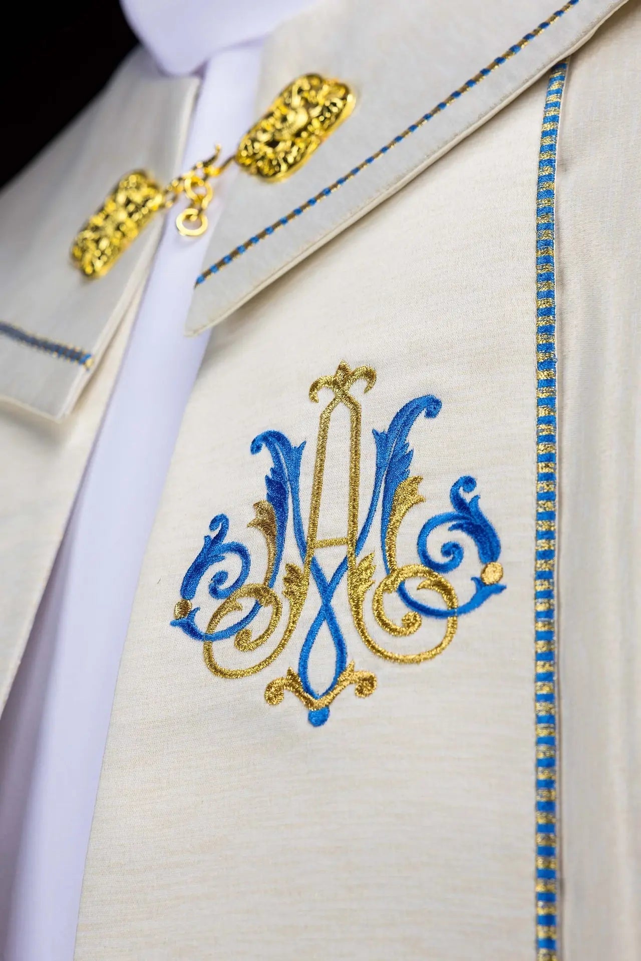 Ecru Marian Embroidered Cope