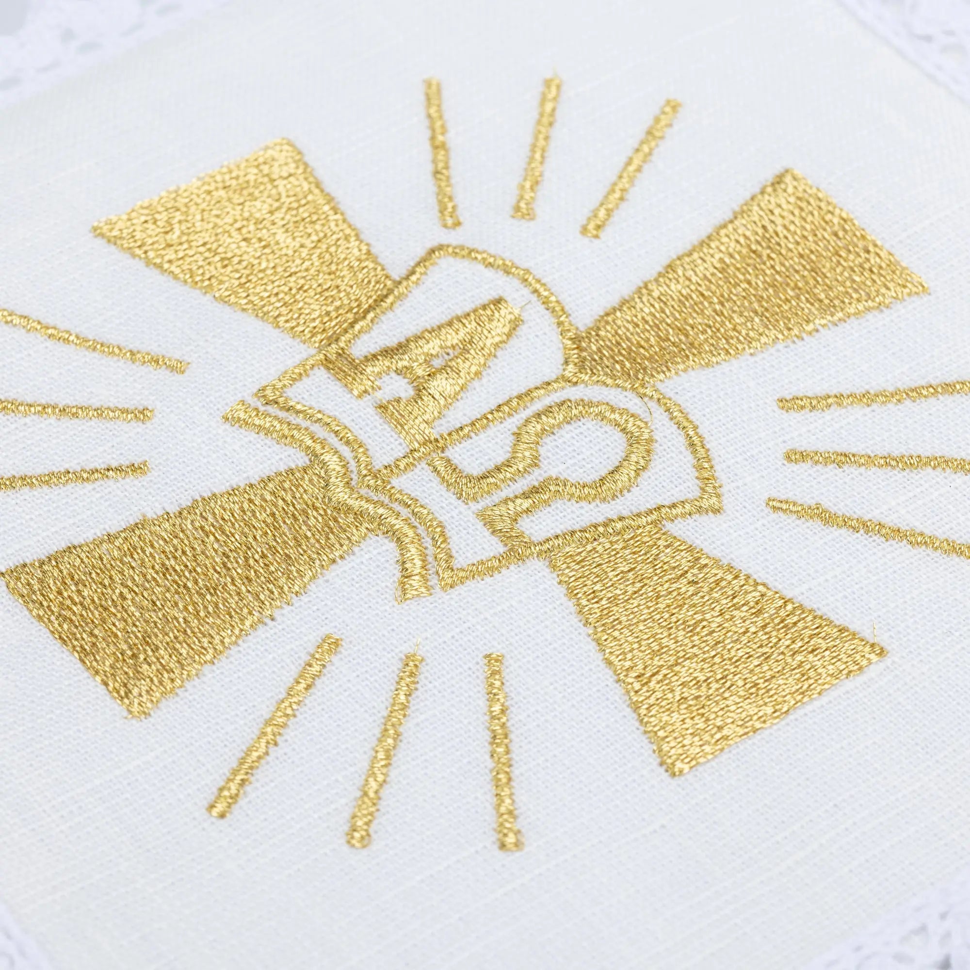 Linen chalice linen with embroidery of the Cross and Alpha Omega