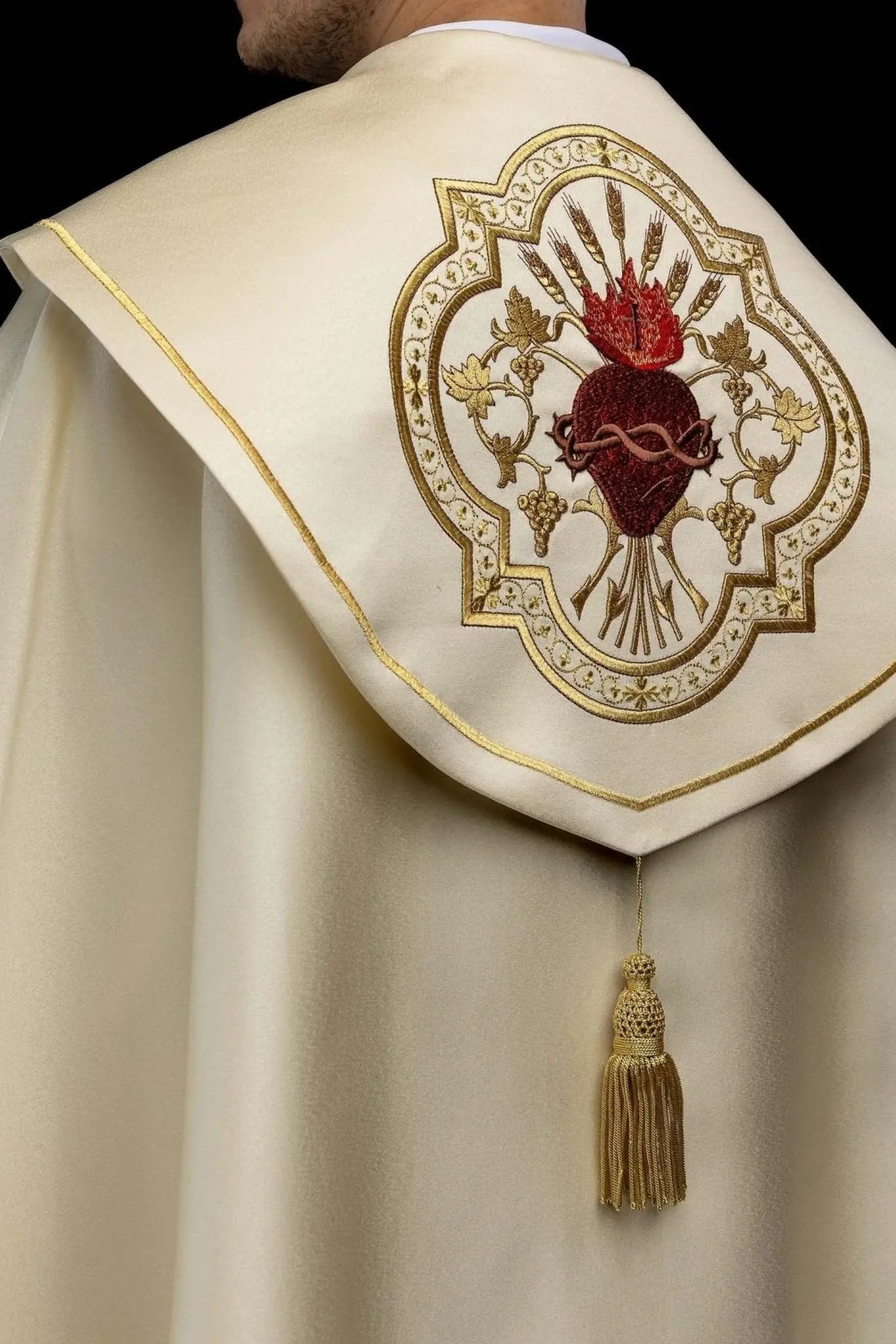 Liturgical Cope with Sacred Heart of Jesus Embroidery
